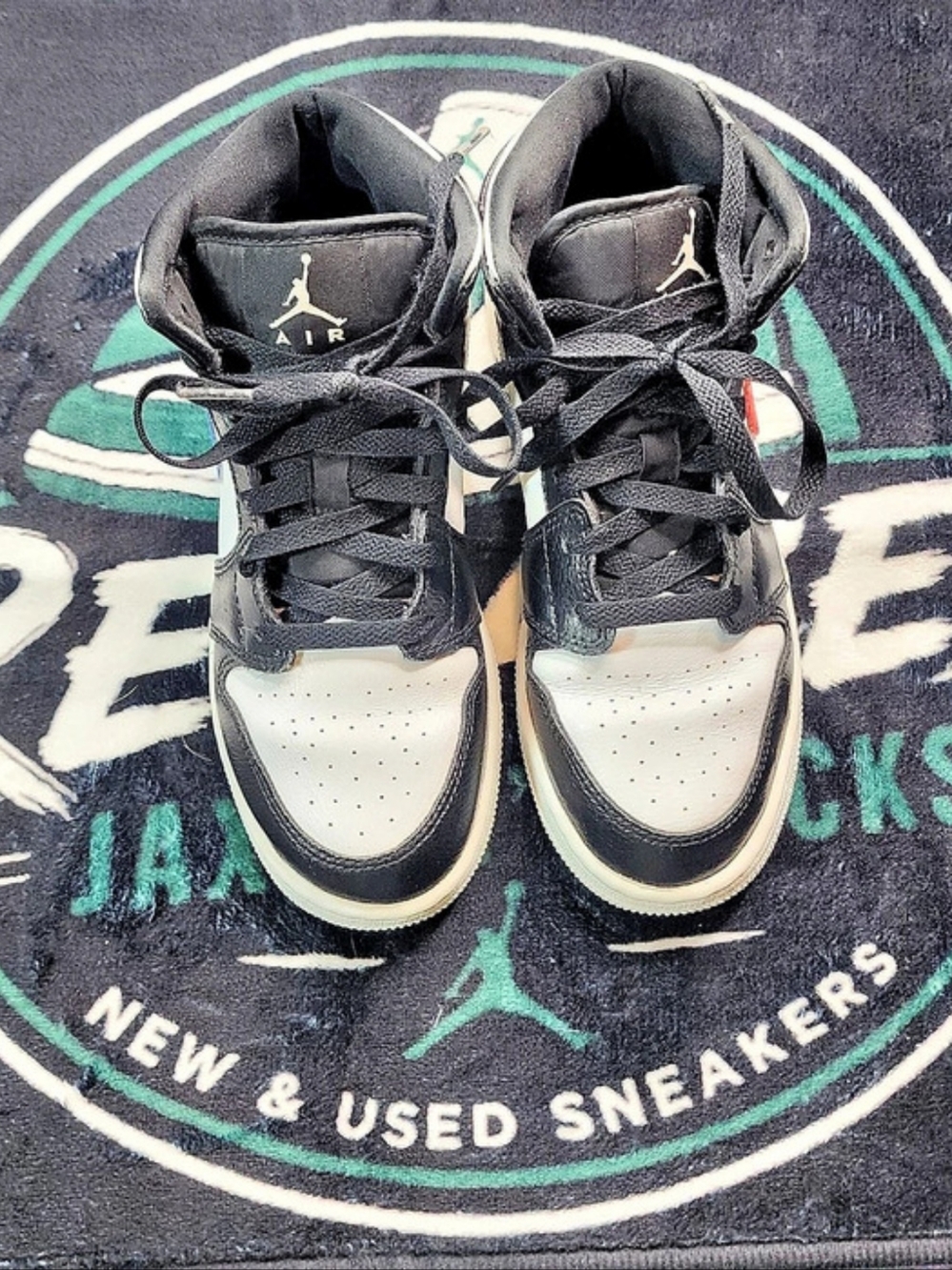 Jordan Air Jordan 1 Mid Boys US 5Y Black & White Good